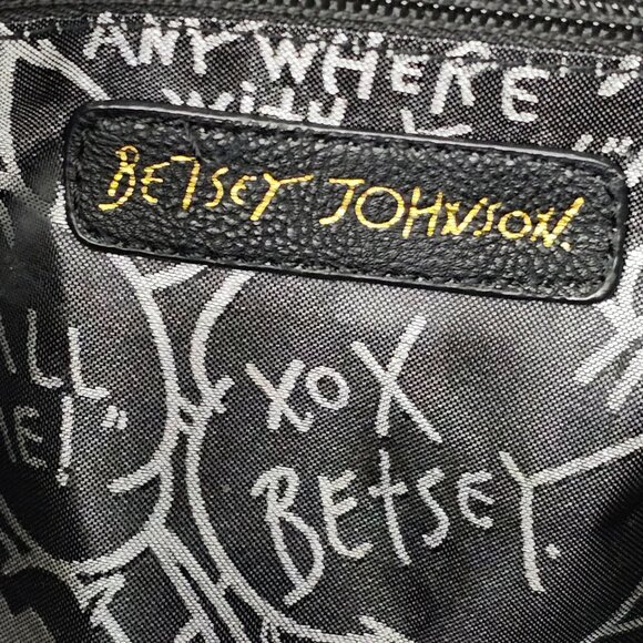 Betsey Johnson New Double Big Bow Black And White Satchel Shoulder Handbag - Picture 2 of 16